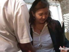 sGirls presents: German 63yr old granny seduce to fuck on workplace