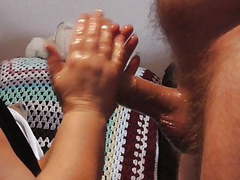 sGirls presents: Christmas olive oil handjob and blowjob part 1 of 3
