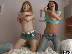 sGirls presents: Lesbian teen couple seduce a guy