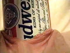 sGirls presents: Extreme object insertion using a budweiser beer can