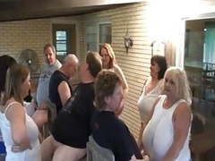 sGirls presents: Mature bbw sluts sucking cock in group fun