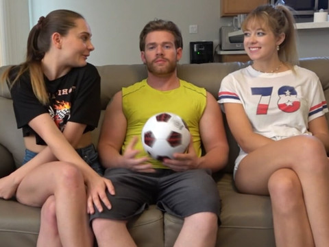 sGirls presents: A sizzling game of strip soccer with newcomers river and derek