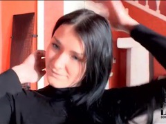 sGirls presents: Blue eyed girl in black turtleneck strips