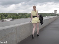 sGirls presents: Jeny smith public flasher shares great upskirt views on the streets