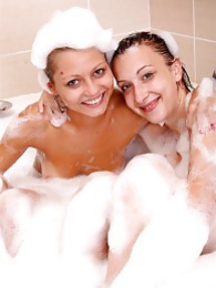 sGirls presents: Naughty sexy young chicks taking a hot bubble bath together