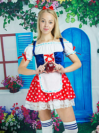 sGirls presents: This tiny titted blonde beauty has plenty of fun with showing her perfectly round booty and her tiny pair of tits