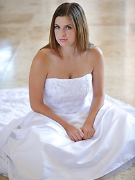 sGirls presents: Busty glamorous amateur Danielle models wedding gown indoors & by the pool