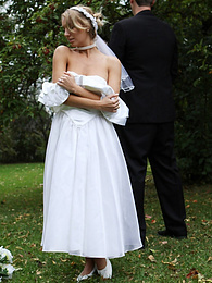 sGirls presents: Blonde bride Hayley Marie Coppin gets naked on a lawn while taking her vows