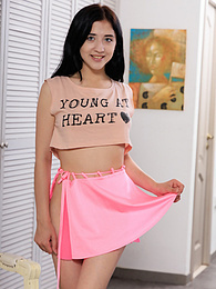 sGirls presents: Admirable teen girl strips nude exposing her amazing body, perfect tits and hot tight pussy