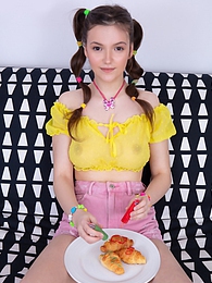 sGirls presents: Brunette girl spends many hours posing nude at home and enjoying each second of doing it